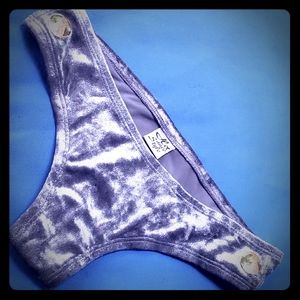 Silver Shimmer & Shine Velour Thong Bikini Bottom